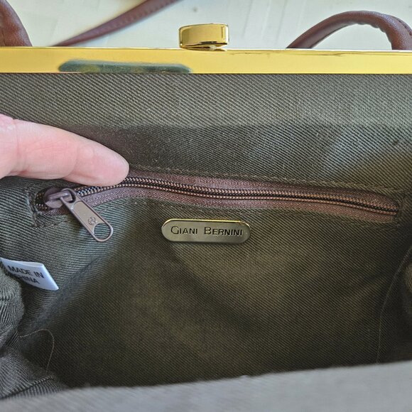 Gianni Bernini cross body bag, brown leather - Picture 3 of 9